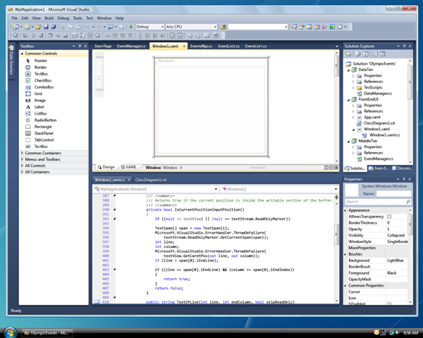 Microsoft показала новый интерфейс Visual Studio 2010.