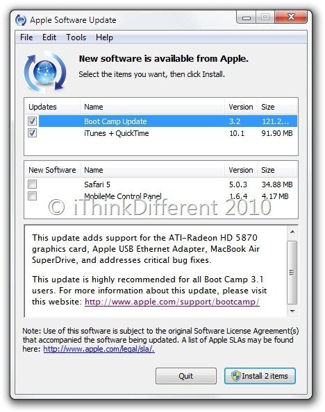 Apple software update для windows 7