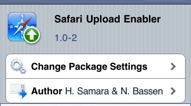 search by image upload. Open up Cydia and search for Safari Upload Enabler using the Search tab.