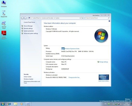 Windows 7 build 7022
