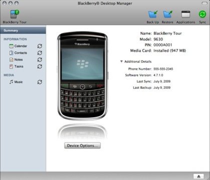 Blackberry desktop Manager for Mac