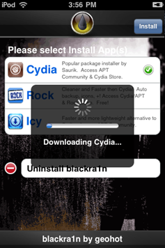 Jailbreak iPod Touch OS 3.1.2 with blackra1n 8