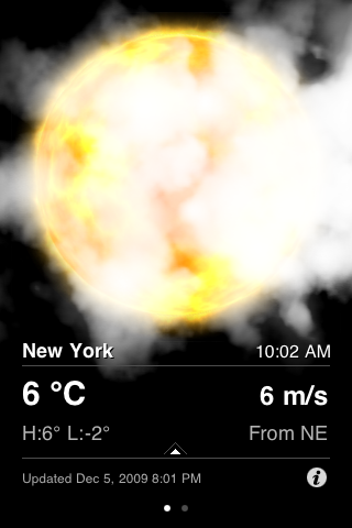 HTC inspired weather app for the iPhone and iPod Touch