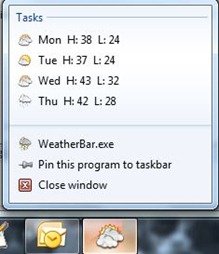 WeatherBar for Windows 7 Taskbar