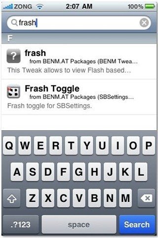 Frash on iPhone