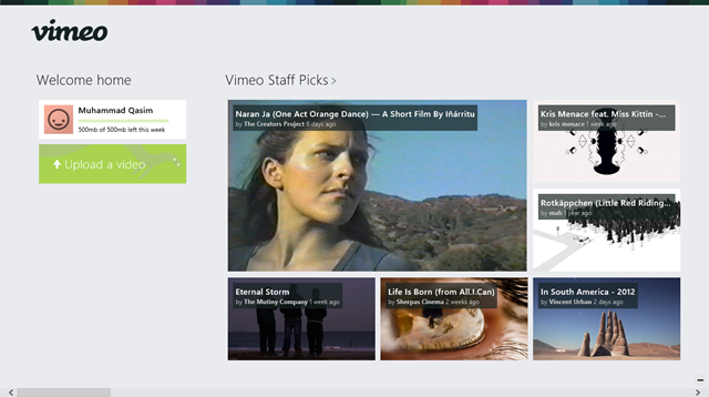 Vimeo App for Windows 8