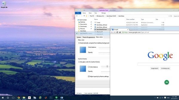 Enable Vista Like Aero Glass in Windows 10