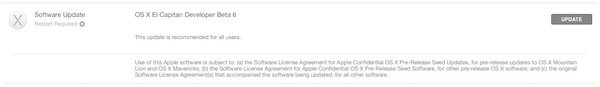 OS X 10.11 Beta 6 Released For Developers