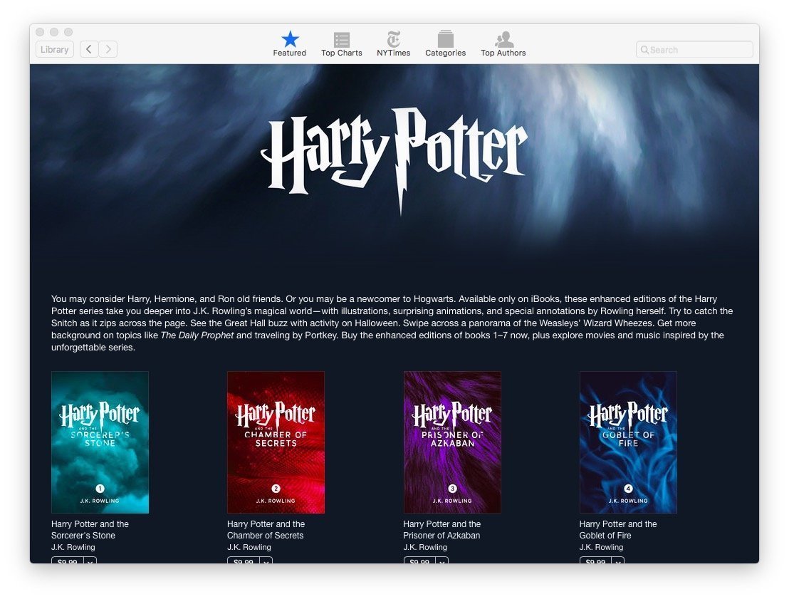 Harry Potter Series gets enhanced editions for iBooks