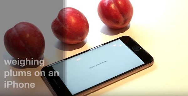 You can weigh Plums with iPhone 6s' 3D Touch display
