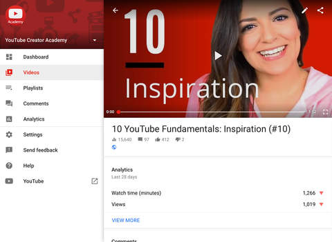 YouTube Creator Studio update for iOS lets you watch your videos in the app