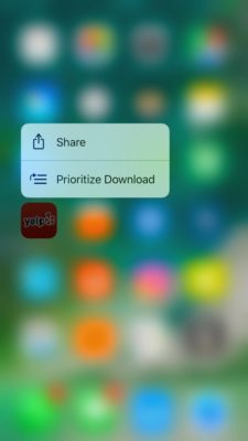 iOS 10 3D Touch app downloads priority