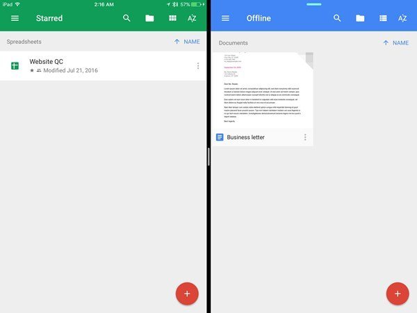 Google updates Docs, Sheets and Slides apps with Split View and Slide Over for iPad