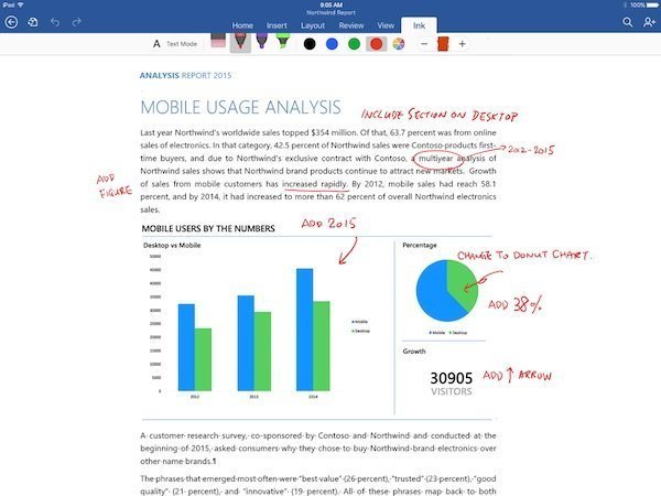 Microsoft Office apps updated to support drawing on iPhone