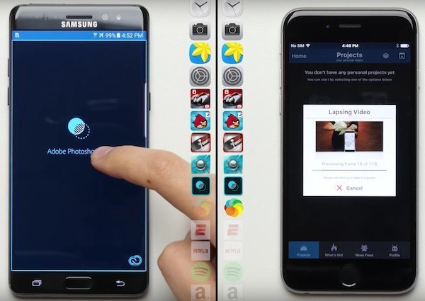 iPhone 6s beats Galaxy Note 7 in a speed test by a big margin