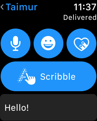 watchOS 3 scribble buttons