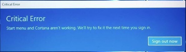 Windows 10 Critical Error