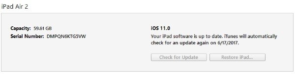 iTunes restore for iOS 11