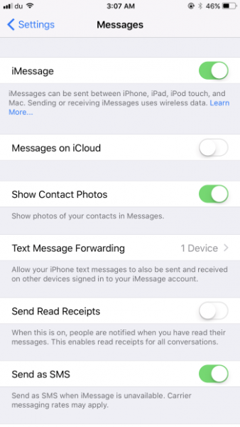 Enable Messages on iCloud iOS 11