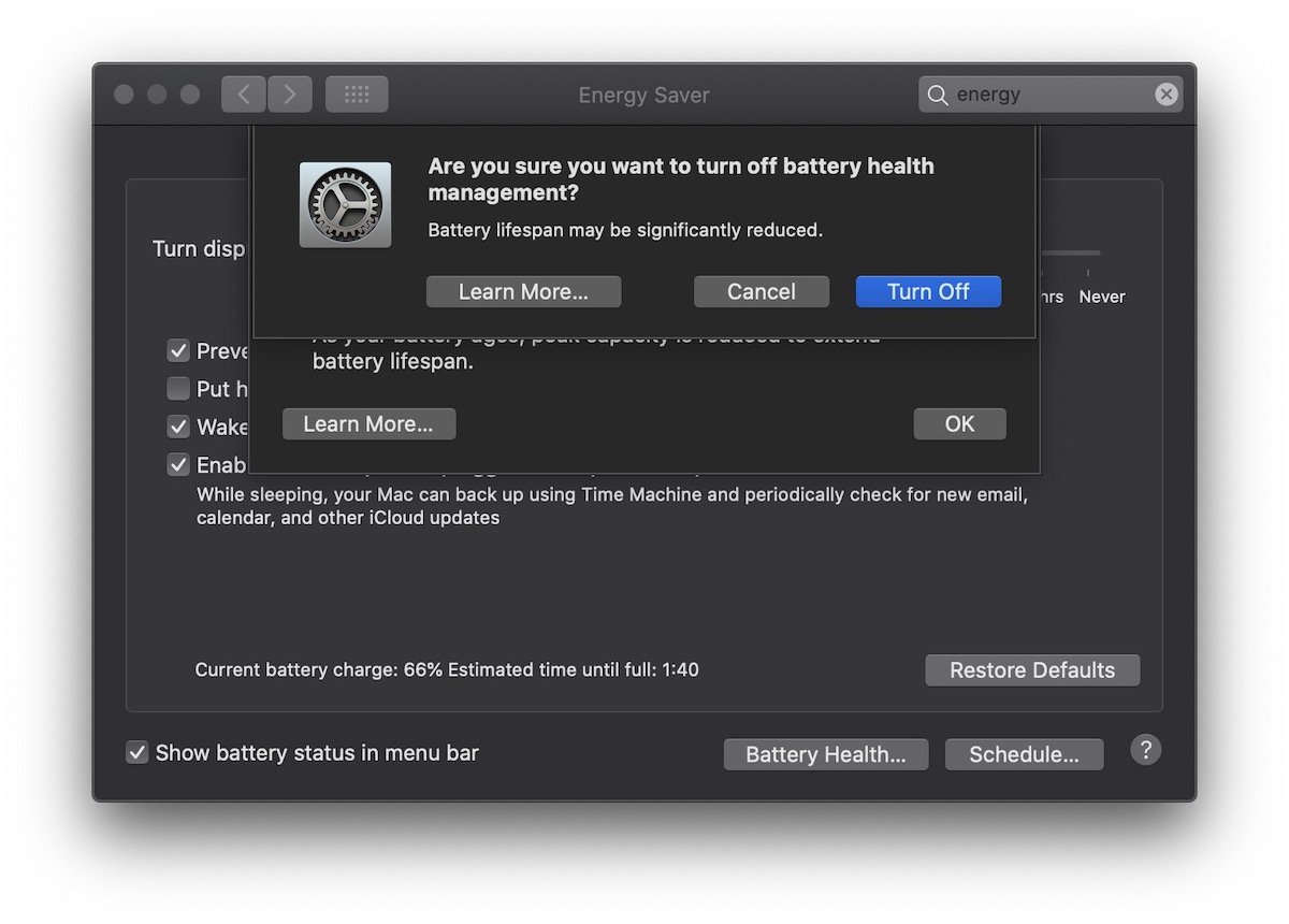 macOS Battery Health Management