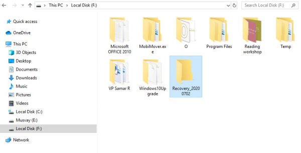Windows file recovery tool options 1