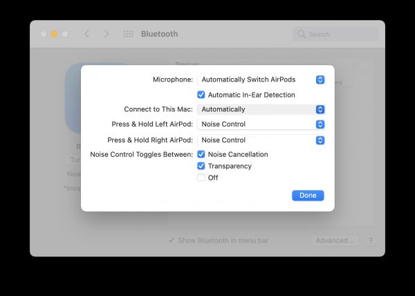 Connect to this Mac automatically AirPods