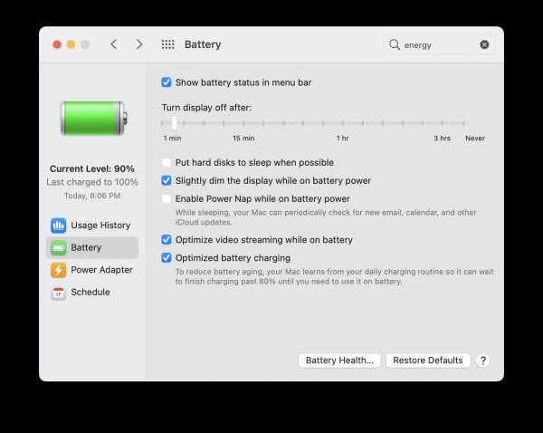 Optimize video streaming while on battery