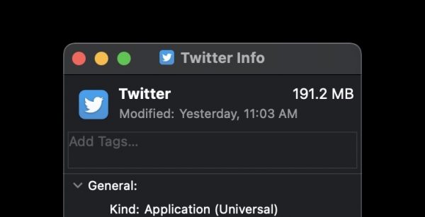 Twitter mac universal app