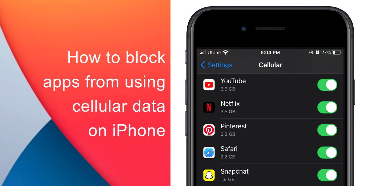 How to block apps from using cellular data on iPhone