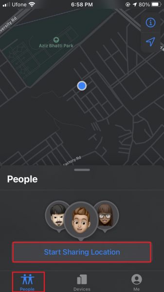 how to share your location on iPhone