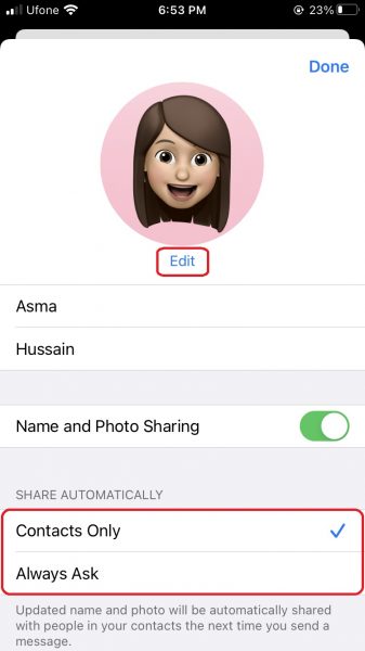 iMessage privacy settings