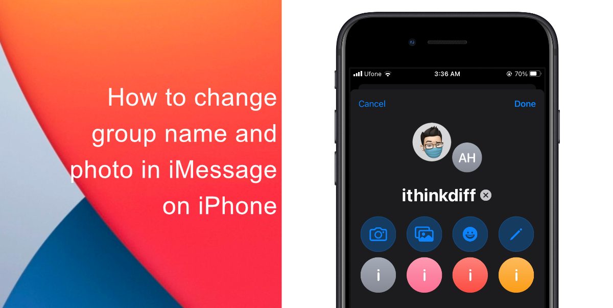 How to change group name and photo in iMessage
