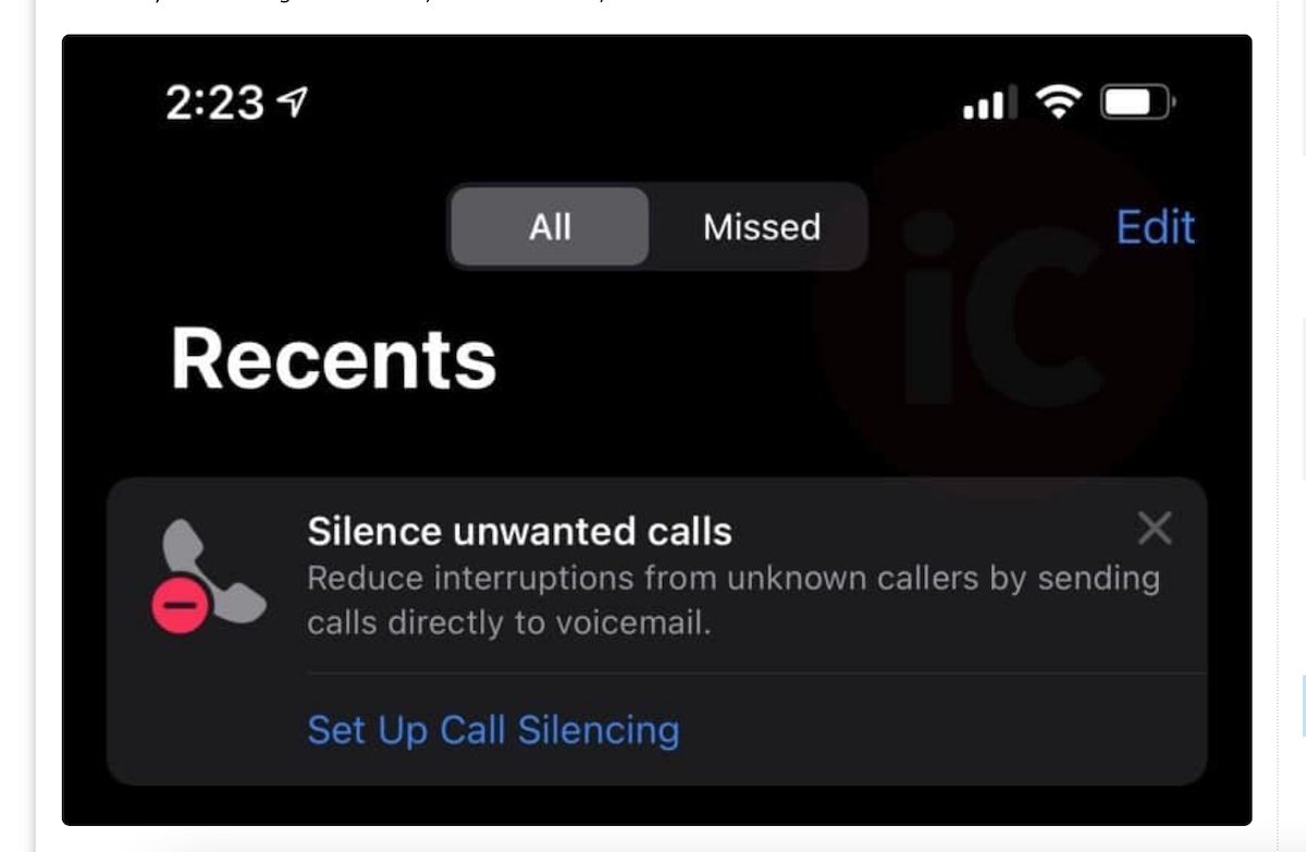 Silence Unwanted Calls- iOS 14.5