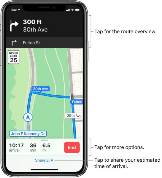 how to share your estimated arrival time with maps on iPhone