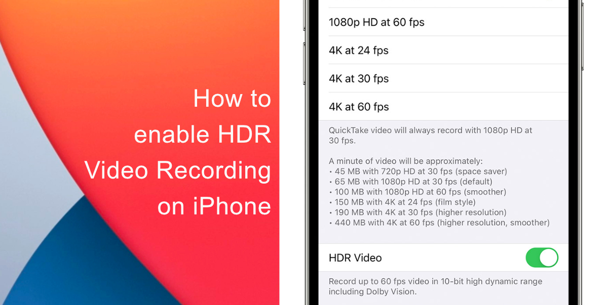 How to enable HDR Video Recording on iPhone