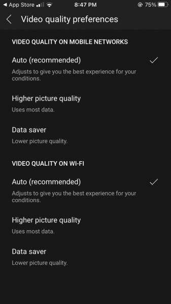 YouTube adds new video resolution settings to its mobile app