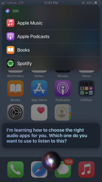 how to set a music streaming service as default with Siri on iPhone and iPad