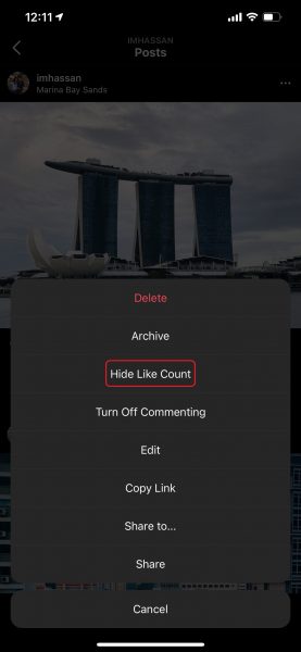 How to hide like and view counts on Instagram 1