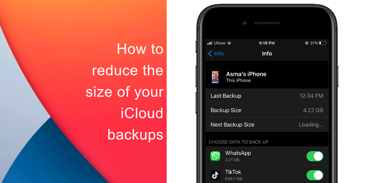 reduce the size of your iCloud backups