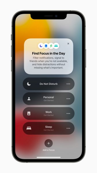 iOS 15 Focus mode