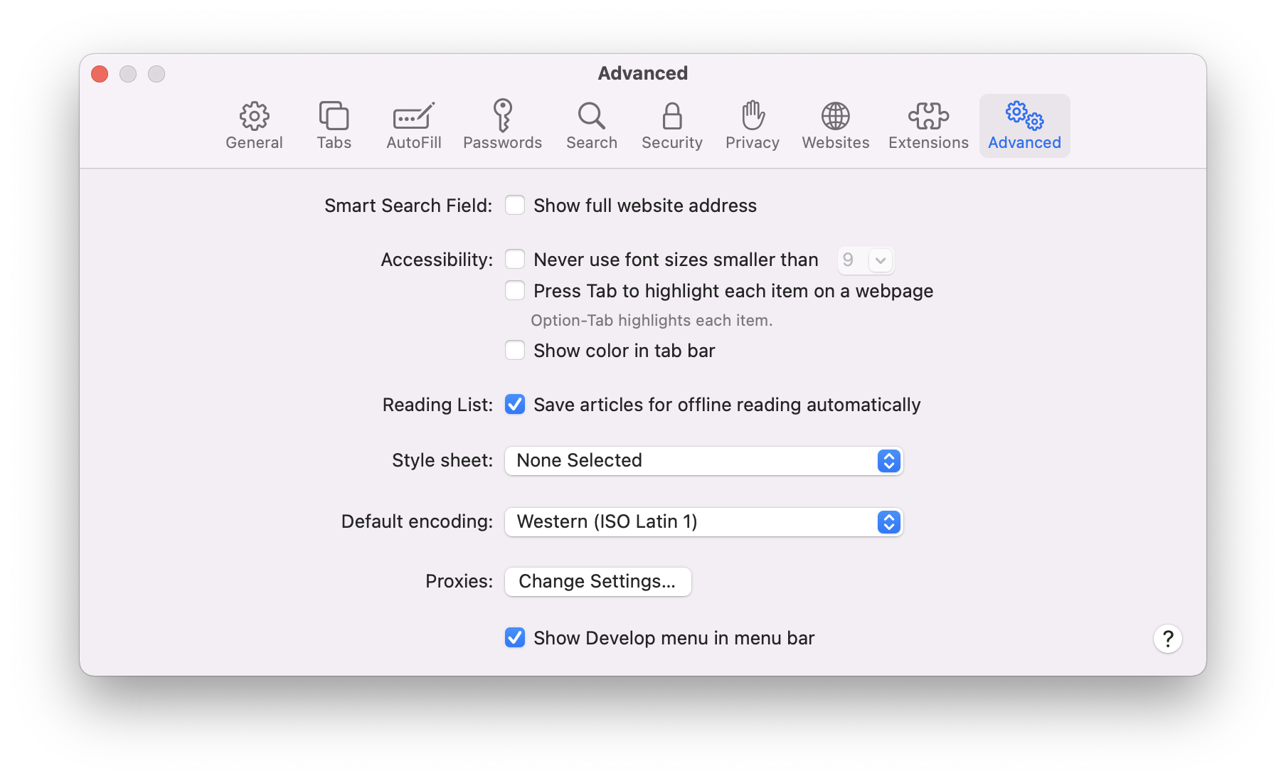 Safari macOS Monterey tab bar color preferences disabled