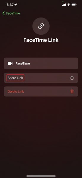 how to make a FaceTime call to Android users on iOS 15