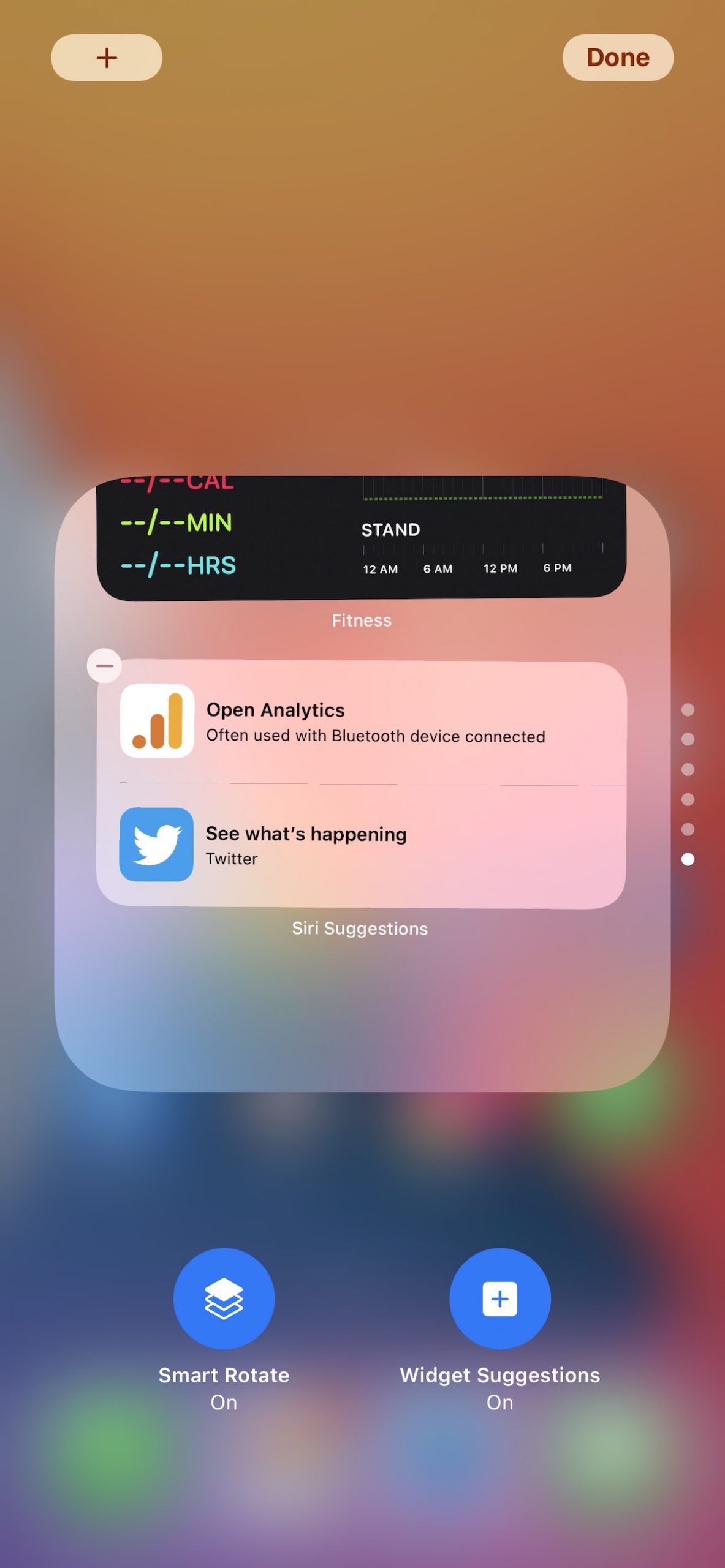 iOS 15 widget suggestions stack