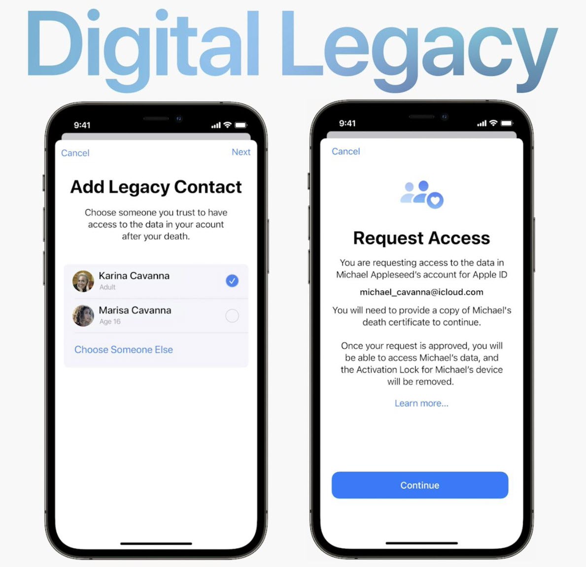 Digital Legacy - iOS 15.2 beta 2