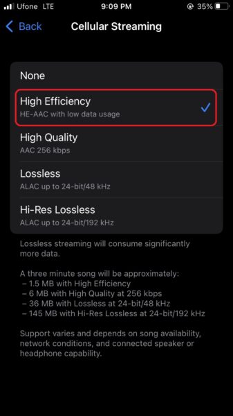 How to limit the amount of cellular data Apple Music uses on iPhone