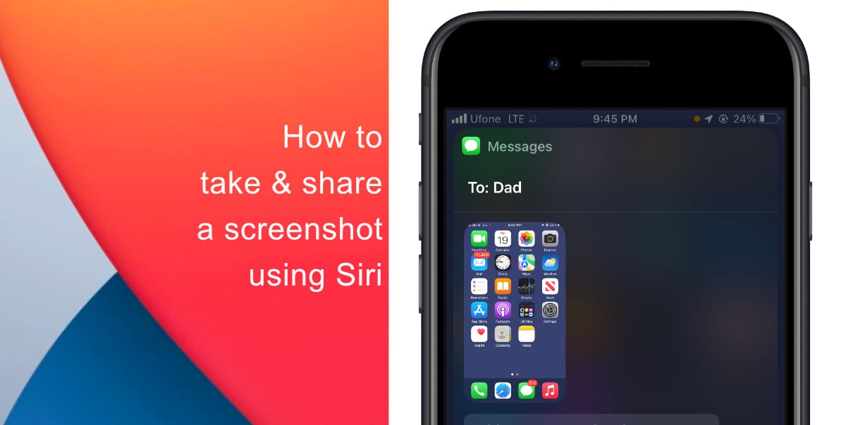 How to take and share a screenshot using Siri