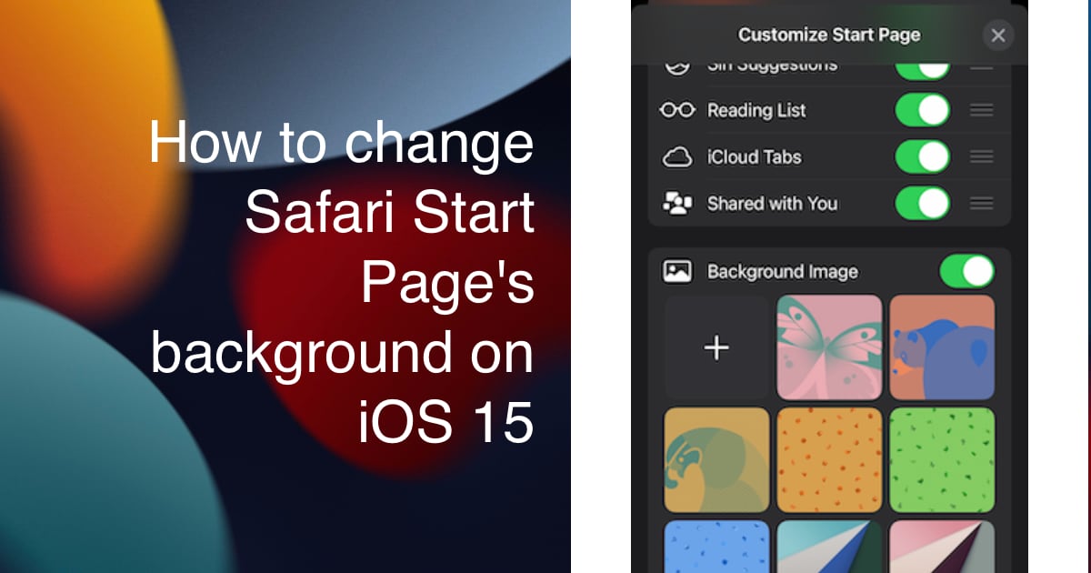 How to change Safari Start Page's background on iPhone and iPad
