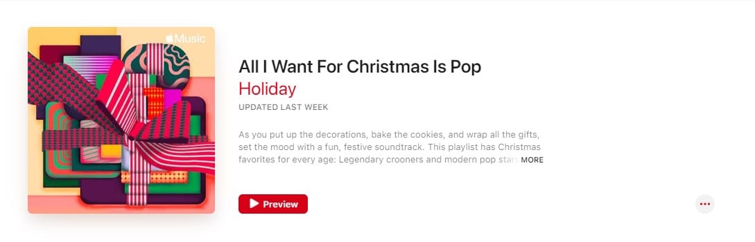 Apple Music Christmas playlist