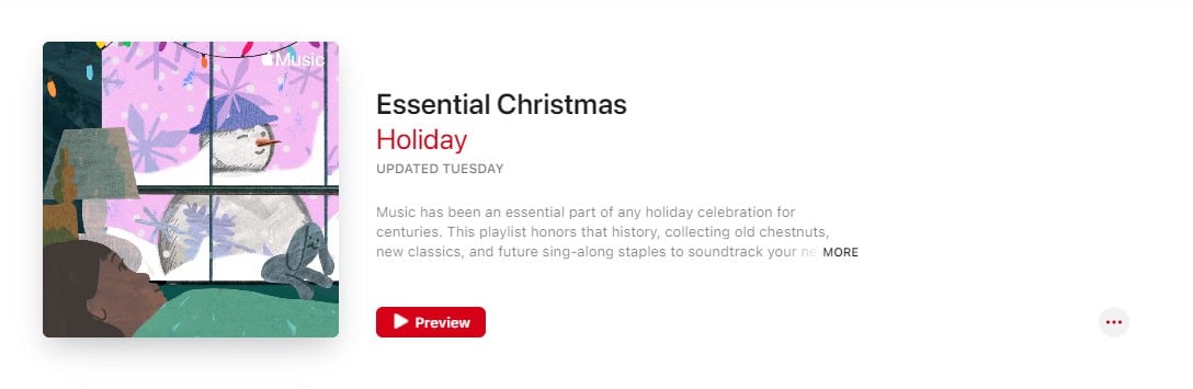 Apple Music Christmas playlist