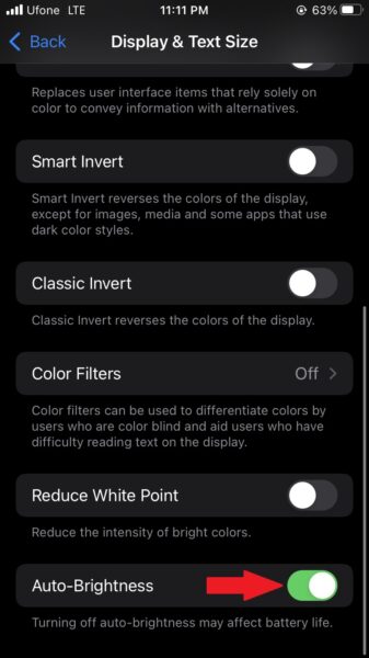 Learn how to turn off Auto-Brightness on iPhone